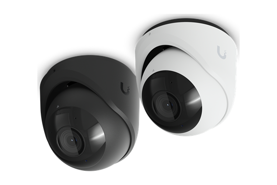 Ubiquiti UniFi G6 Turret 4K PoE security camera in black and white finishes
